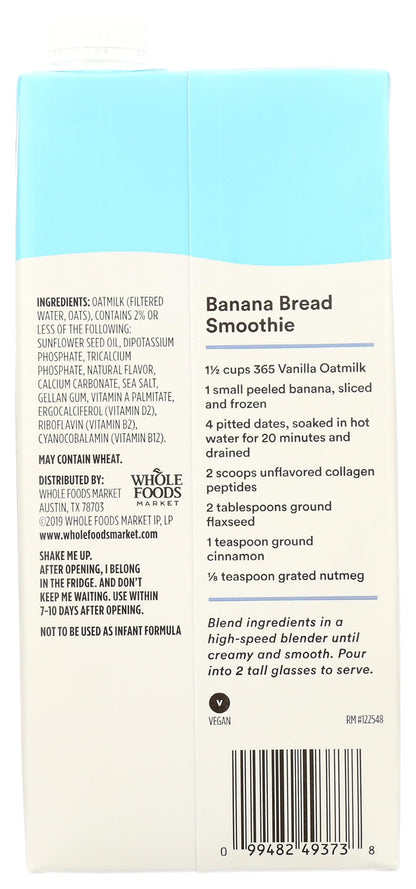 365 by Whole Foods Market, Vanilla Oatmilk, 32 Fl Oz
