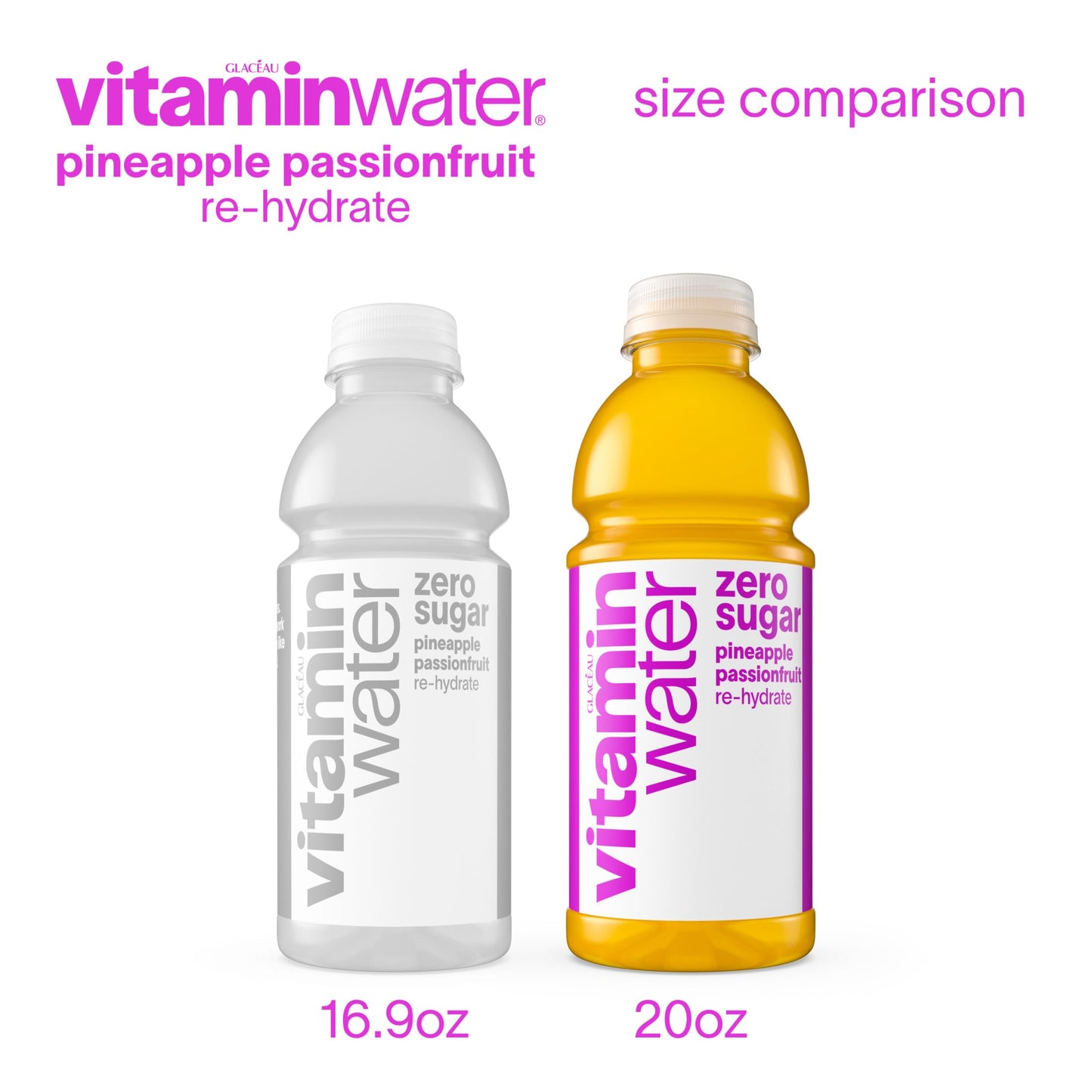 vitaminwater zero sugar re-hydrate pineapple passionfruit 20oz