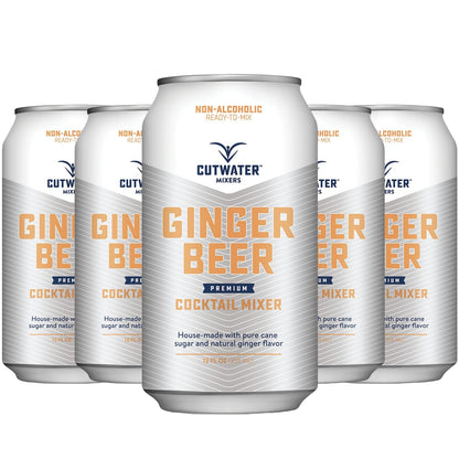 Cutwater Non-Alcoholic Ginger Beer 5 Pack - 12oz Cans - 110 Calories Fat-Free - Soda Mixer for Moscow Mule, Dark n Stormy