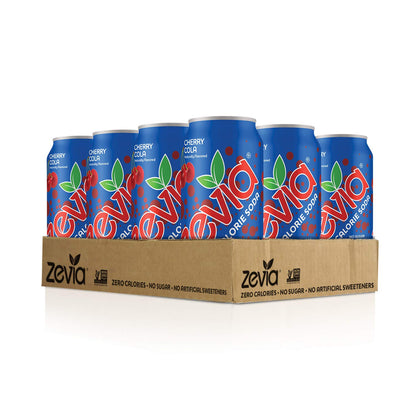 Zevia Zero Calorie Sodas Variety Pack, Dr Zevia (24 Cans) and Cherry Cola (Pack of 12 Cans)