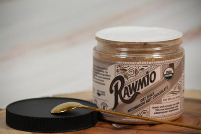 Rawmio Oat Milk Mushroom Hot Chocolate - Vegan, Kosher, Low-Fat and Gluten-Free | Pack of 1 | 8.5 oz