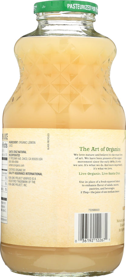 Santa Cruz Organic 100% Pure Lemon Juice, 32 fl oz (Pack of 1)