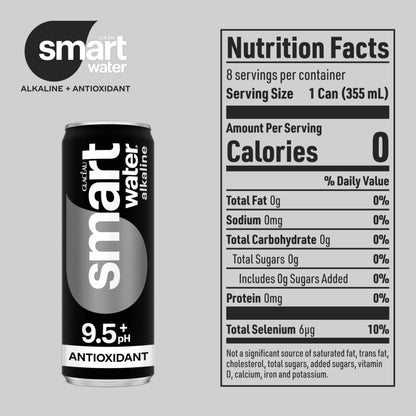 Smartwater Alkaline + Antioxidant Aluminum Can 12oz 8pk