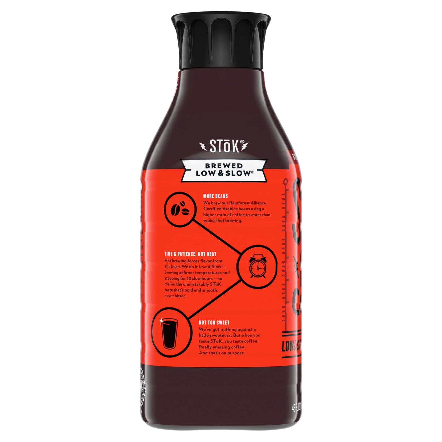 SToK Not Too Sweet Black Cold Brew Coffee, Ready to Drink Bottled Coffee, 48 fl oz
