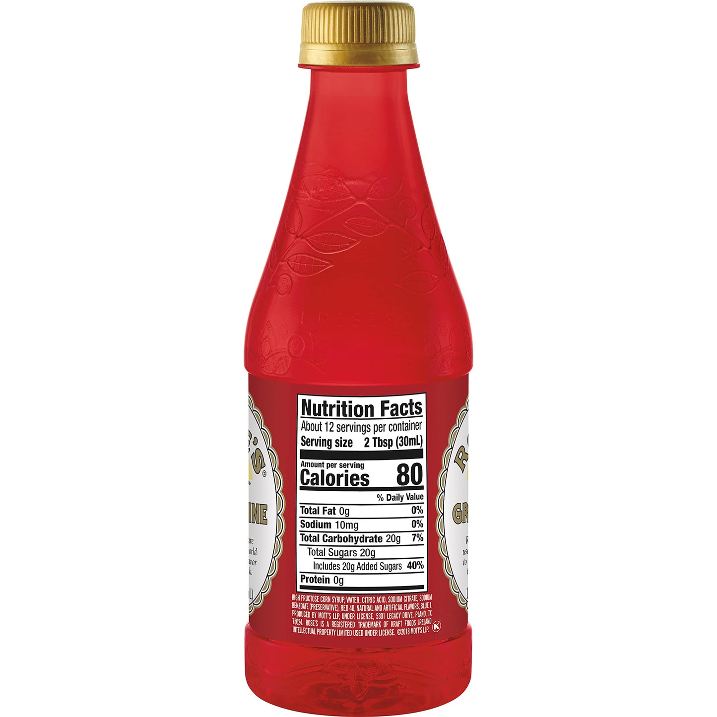 Rose's Grenadine, 12 fl oz bottle, Made with Pomegranate Flavor, Mixer to Add to Cocktails and Non-Alchoholic Drinks, Trusted by Bartenders