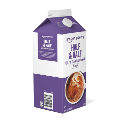 Amazon Grocery, Half & Half, Ultra Pasteurized, 64 Fl Oz