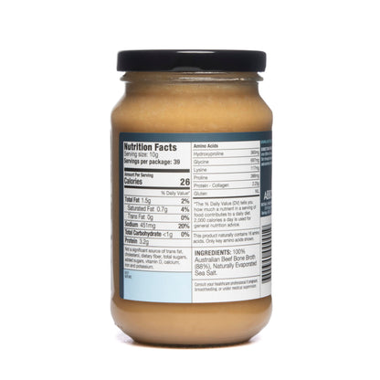 ABBCo Natural Beef Bone Broth Concentrate 13.26 Floz - Made in Australia from Australian Beef Bones, Savoury Cooking Broth Base, Refrigerate After Opening
