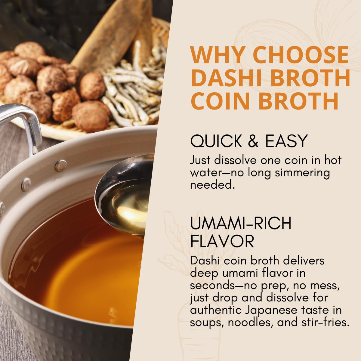 Japanese Seafood Coin Dashi Stock (4g/20 Count) - Dissolve Umaimi Dish Soup Stock, All natural Ingredient for Ramen Broth, Miso Soup, Asian Soup Base Stock, Korean broth tablet