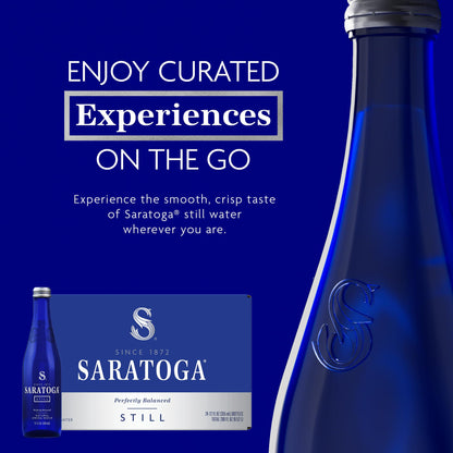Saratoga Spring Water Bottles, 24 Pack – Still Bottled Water - Glass Bottles - 12 Fl Oz