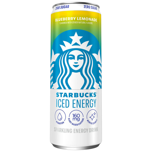 Starbucks Iced Energy, Blueberry Lemonade, Sparkling Energy Drink, 12 Fl Oz