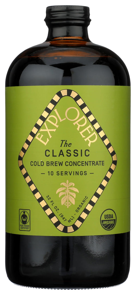 Explorer Cold Brew, Coffee Cold Brew Concentrate The Classic Organic, 32 Fl Oz