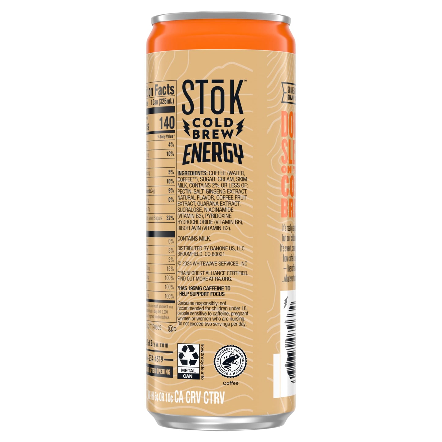 SToK Cold Brew Energy Caramel Cream, Ready to Drink Canned Coffee with 195mg Caffeine to Help Support Focus, B Vitamins, Guarana and Ginseng, 11 fl oz