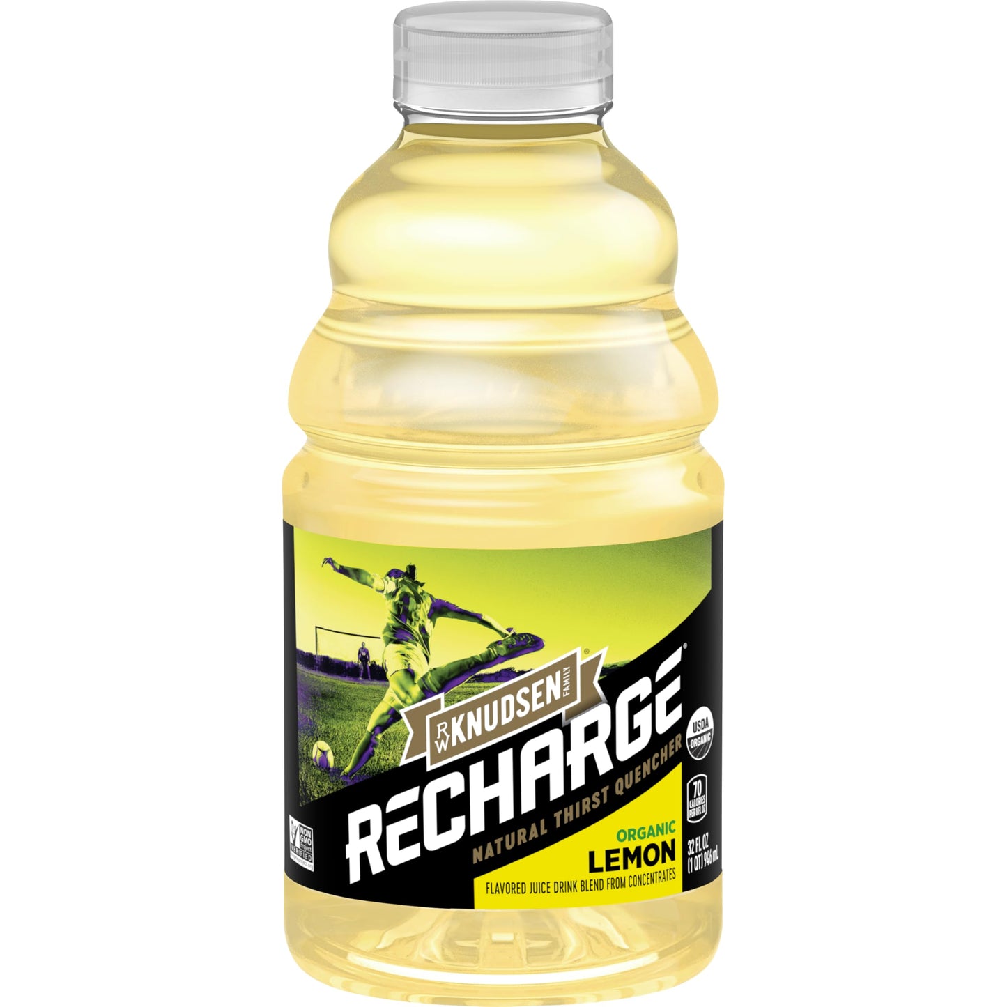 R.W. Knudsen Recharge Organic Lemon Sports Drink with Electrolytes, 32 fl oz (Pack of 6)