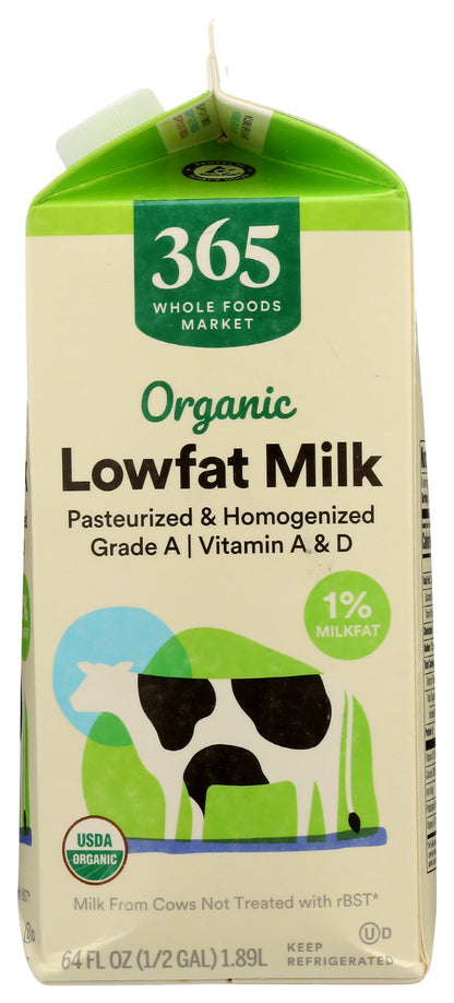 365 by Whole Foods Market, Organic Lowfat 1% Milk, 64 fl oz