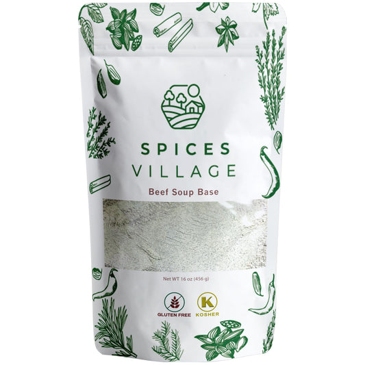 Spices Village Low Sodium Beef Ramen Seasoning, Gluten Free Beef Base, Ramen Broth, Beef Soup Base Powder for Noodle Soup, 16 oz, No MSG Added, Kosher