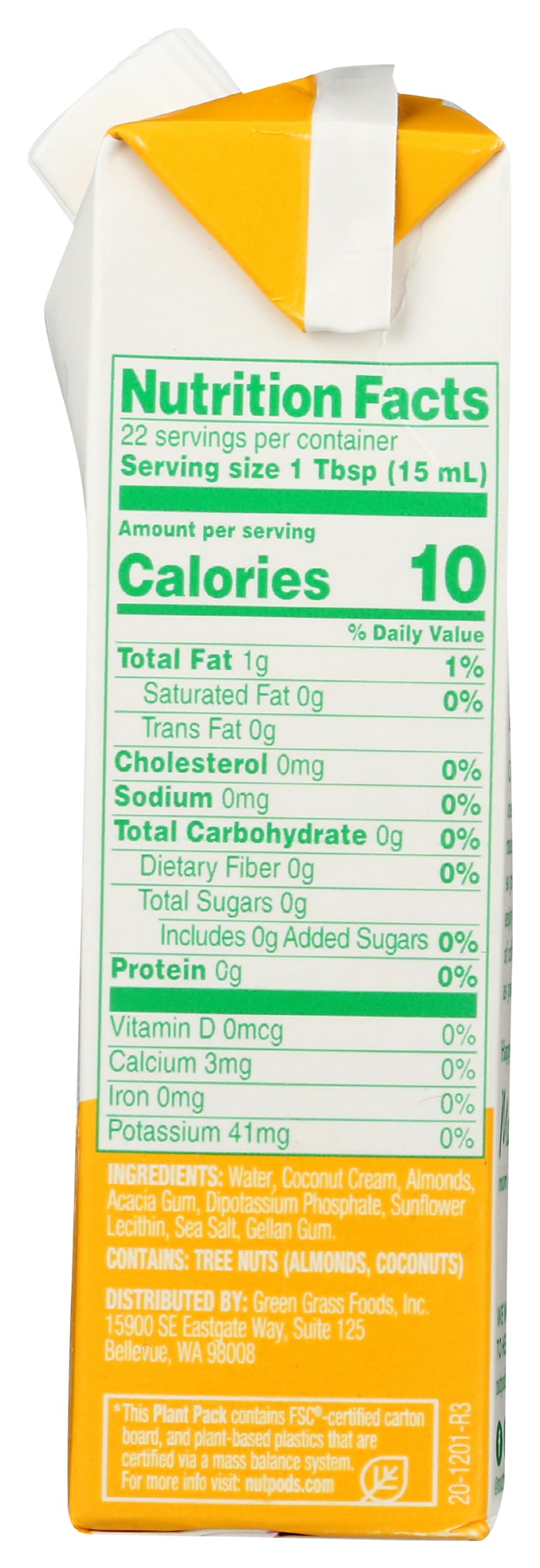 nutpods® Unsweetened Original Coffee Creamer, dairy-free, 11.2oz