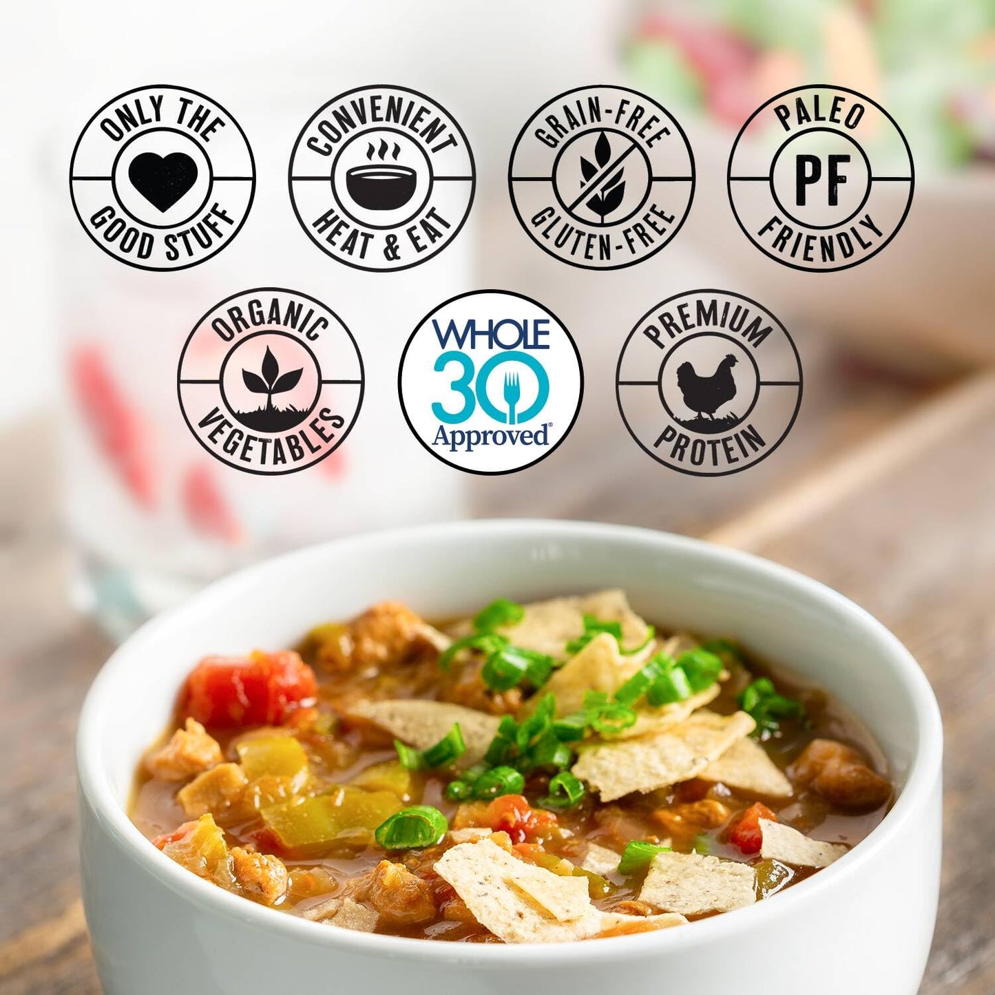 True Primal Southwest-Style Chicken Soup 8-pack, Ready to eat, Bone broth, Gluten free, Paleo, Pastured chicken, Whole30