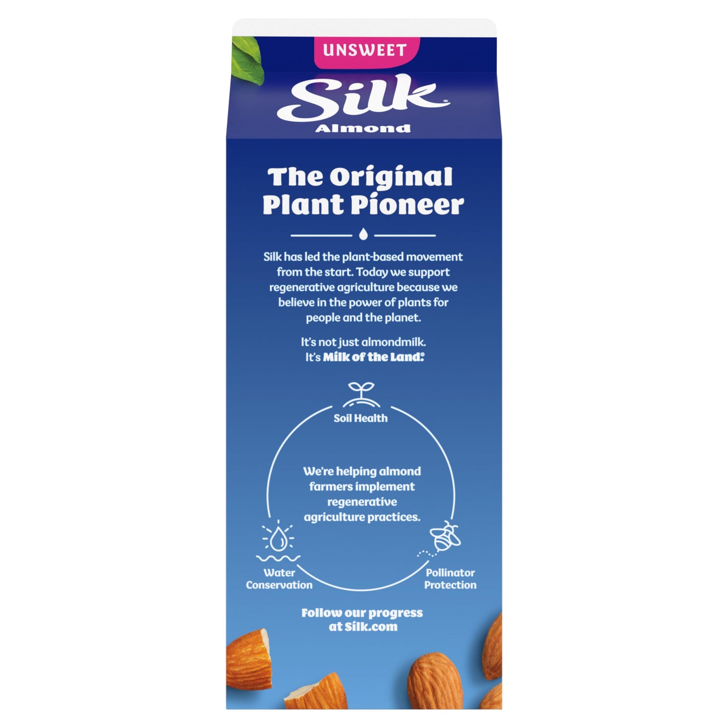 Silk Almond Milk, Unsweet, Dairy Free, Gluten Free, Seriously Creamy Vegan Milk with 50% More Calcium than Dairy Milk, 64 FL OZ Half Gallon