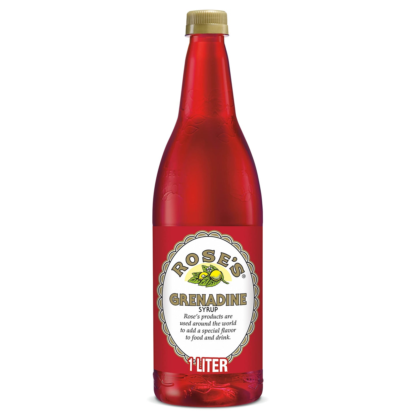 Rose's Grenadine, 1 L bottle (Pack of 12), Made with Pomegranate Flavor, Mixer to Add to Cocktails and Non-Alchoholic Drinks, Trusted by Bartenders