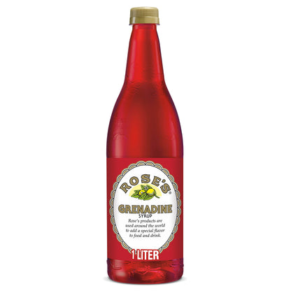 Rose's Grenadine, 1 L bottle (Pack of 12), Made with Pomegranate Flavor, Mixer to Add to Cocktails and Non-Alchoholic Drinks, Trusted by Bartenders