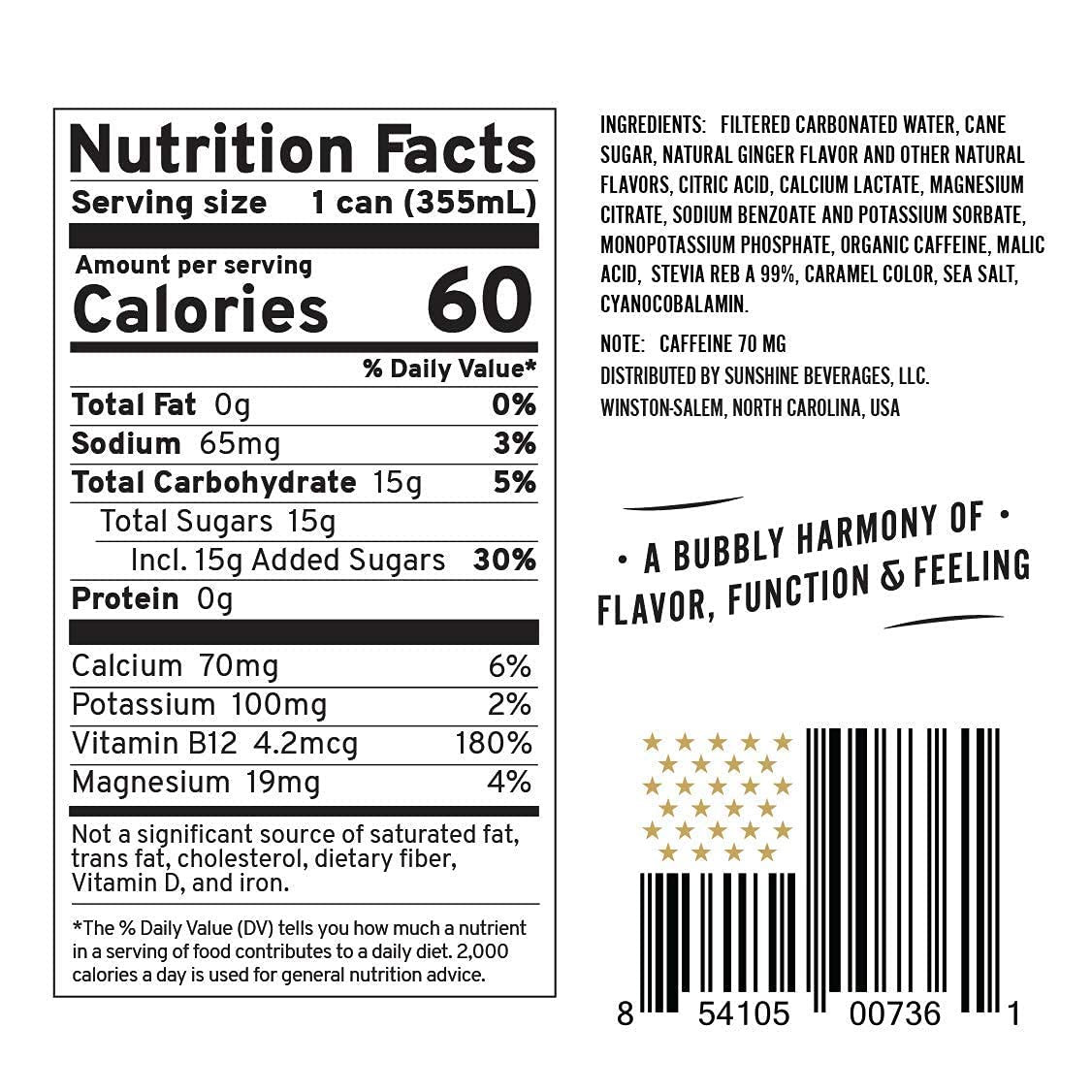 Sunshine Beverages, LLC Good Energy Drink, Ginger Berry, 12 Fl Oz