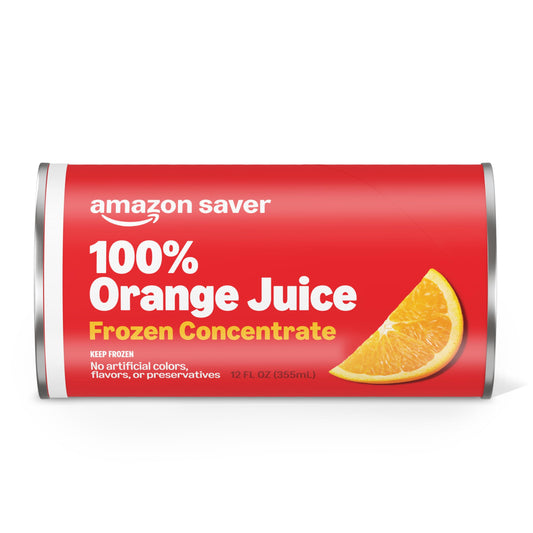 Amazon Saver, 100% Orange Juice, Frozen Concentrate, 12 Fl Oz (Previously Amazon Fresh Brand, Packaging May Vary)
