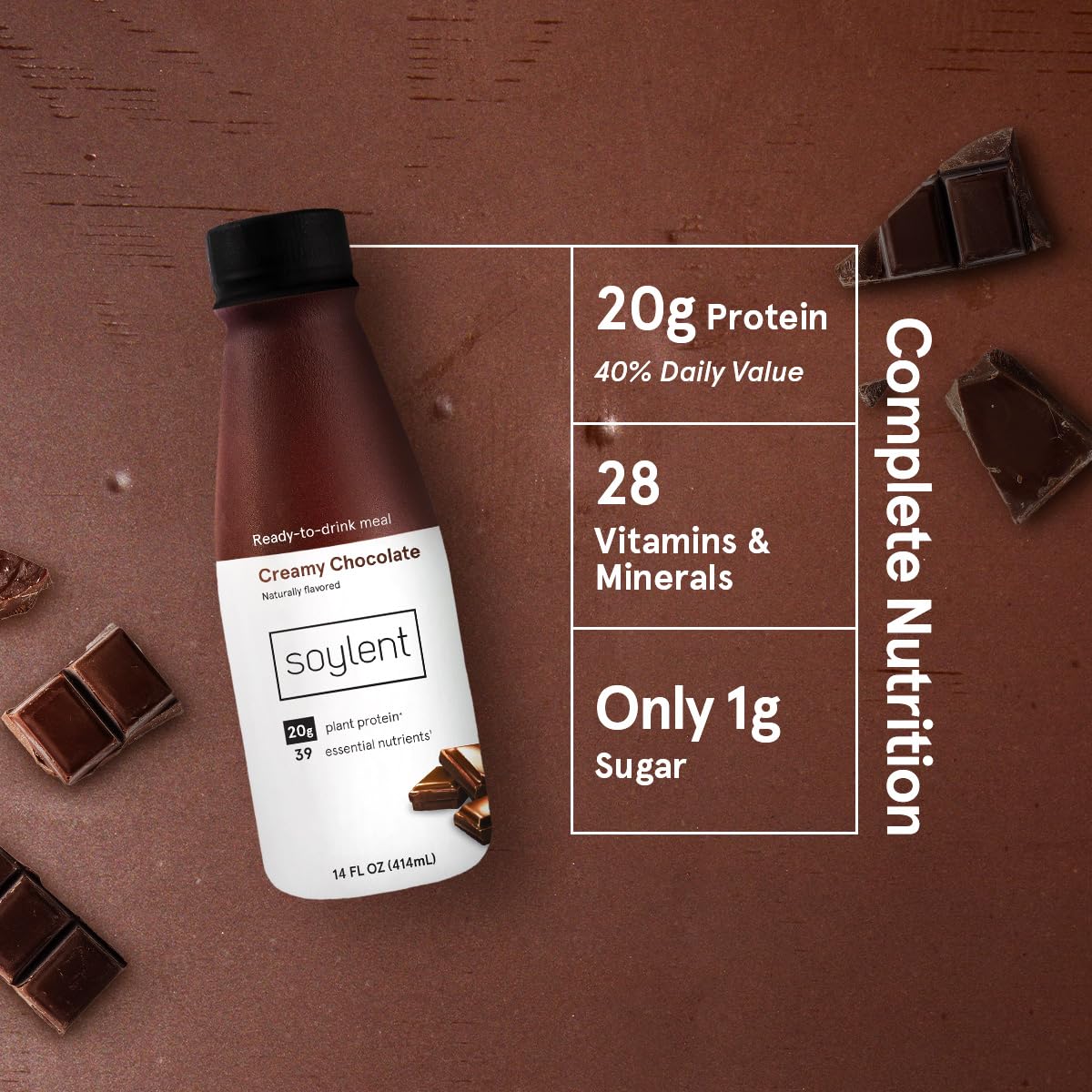 Soylent Meal Replacement Shake Banana Split Bundle - Creamy Chocolate, Banana and Strawberry, 14oz - 36 bottles