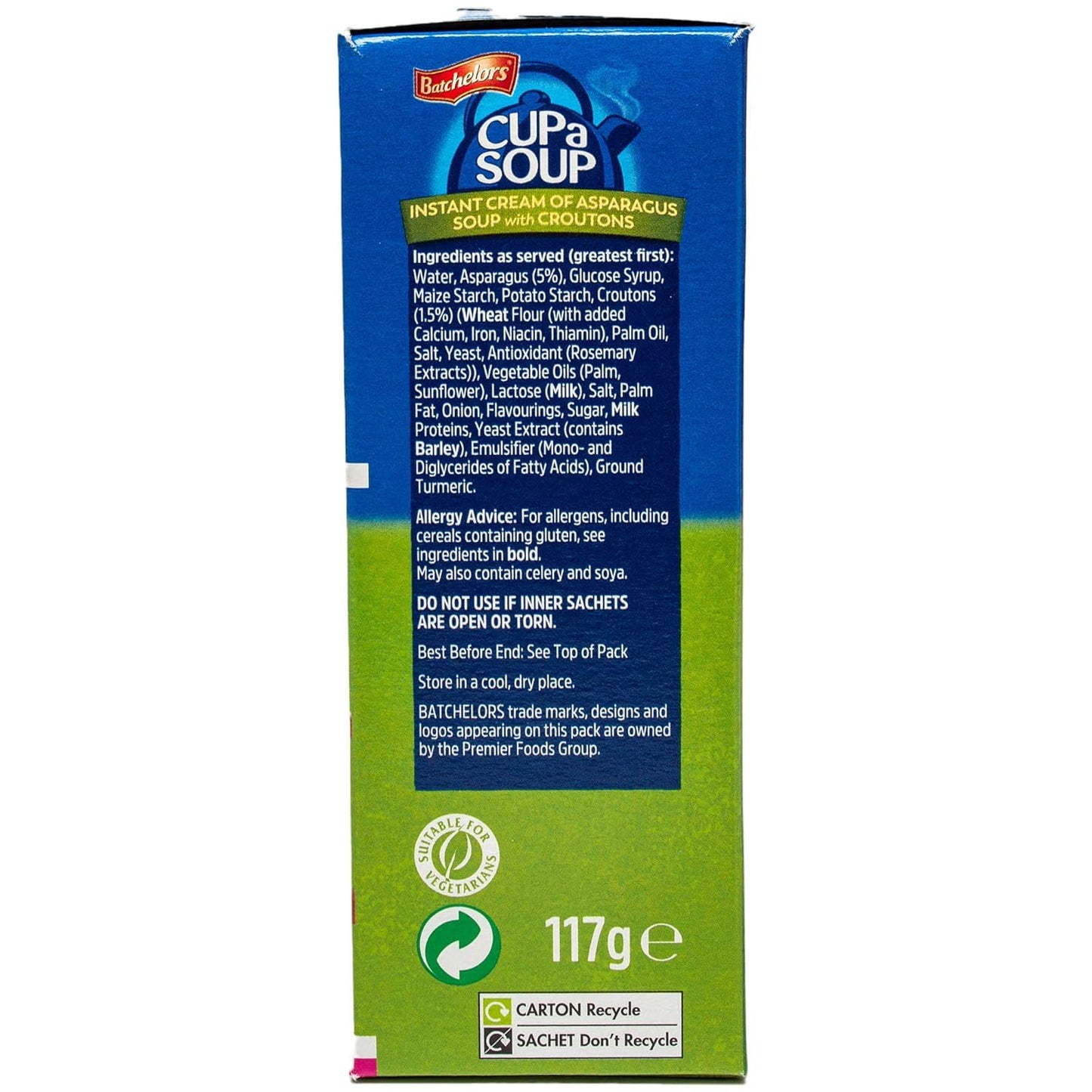 Batchelors Cup A Soup with Croutons Cream of Asparagus 4S, 117g (1 Pack)