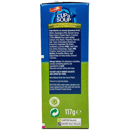 Batchelors Cup A Soup with Croutons Cream of Asparagus 4S, 117g (1 Pack)