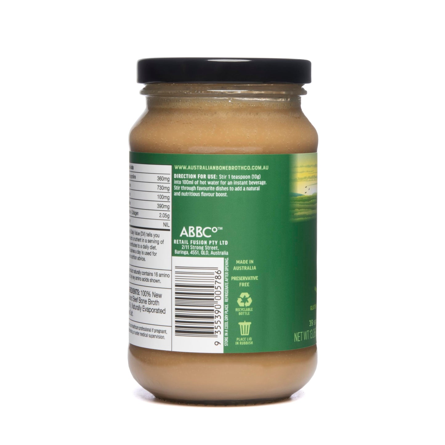 ABBCo Beef Bone Broth Concentrate, Made with New Zealand Beef, Halal, Savoury Cooking Stock Base for Soups, Gravies & Sauces, Just Add Hot Water.