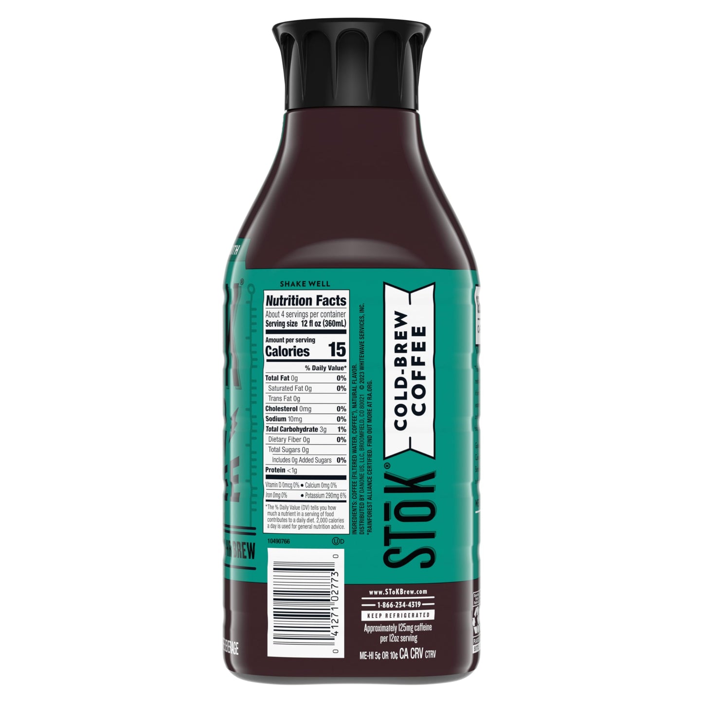SToK Bold & Smooth Black Unsweetened Cold Brew Coffee, Ready to Drink Bottled Coffee, 48 fl oz