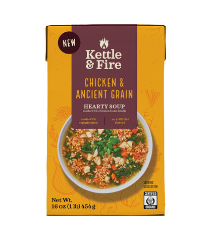 KETTLE & FIRE Chicken & Ancient Grains Hearty Soup, 16 OZ