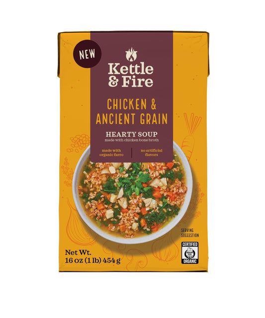 KETTLE & FIRE Chicken & Ancient Grains Hearty Soup, 16 OZ