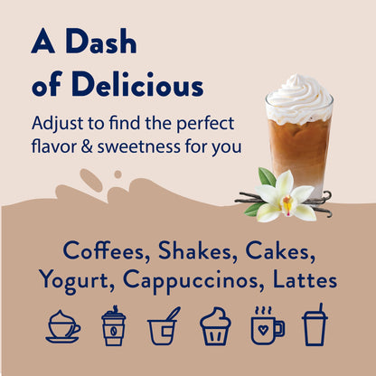 Jordan's Skinny Mixes Sugar Free Coffee Syrup, Vanilla Coffee Flavoring Syrup, Zero Calorie Drink Mix, Lattes, Baking, Protein Shake or Cocktail, Dairy & Gluten Free, Kosher, 25.4 Fl Oz