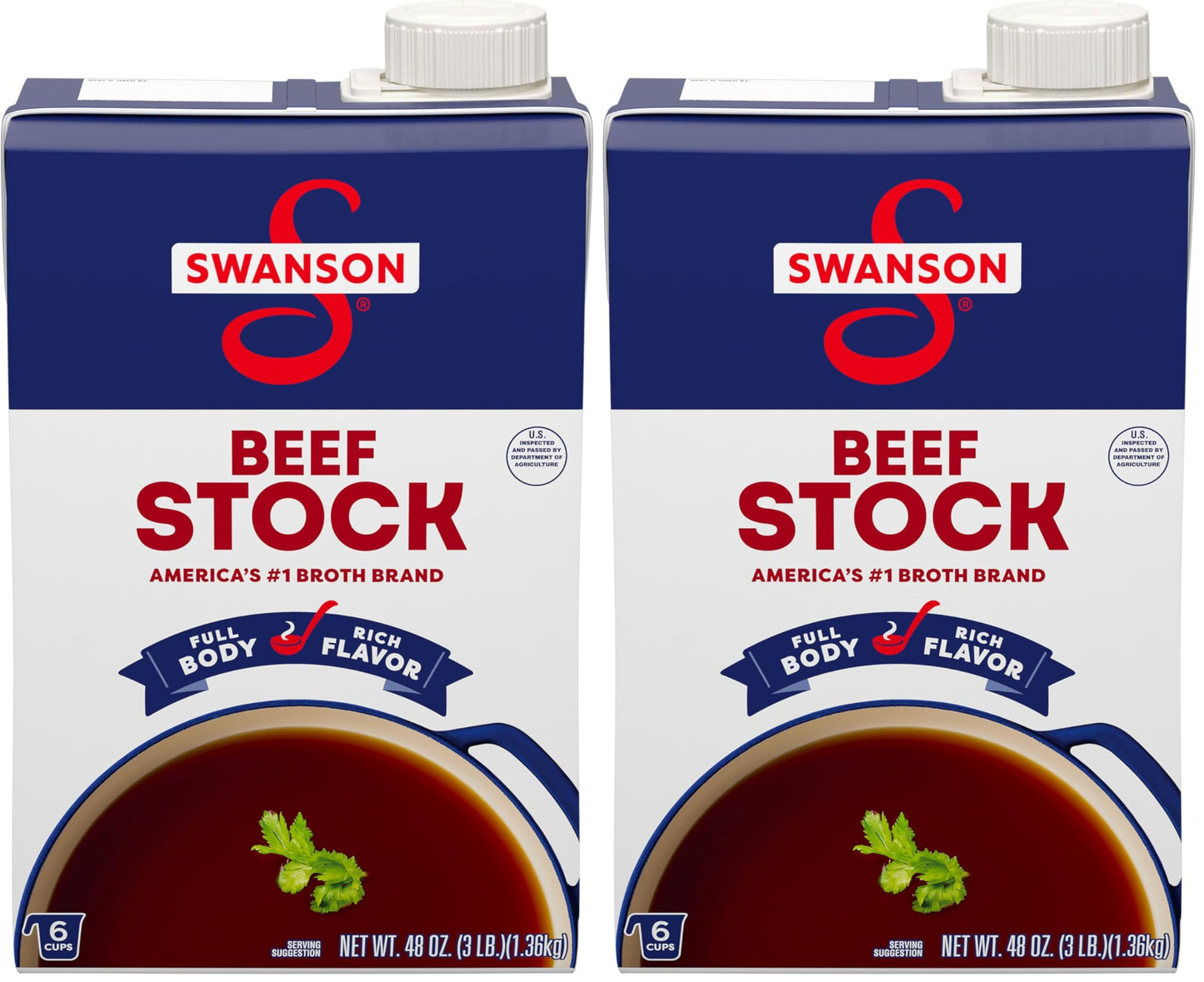 Swanson 100% Natural, Gluten-Free Beef Stock, 48 oz Carton (Pack of 2)