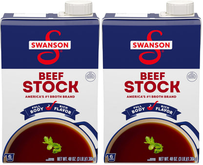 Swanson 100% Natural, Gluten-Free Beef Stock, 48 oz Carton (Pack of 2)