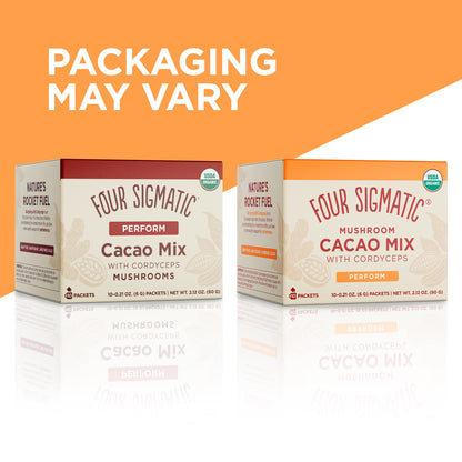 Four Sigmatic Boost Mushroom Cacao | Organic Instant Cacao with Cordyceps & Ginger | Supports Stamina & Energy | Drink it or Bake with it | 10 Packets