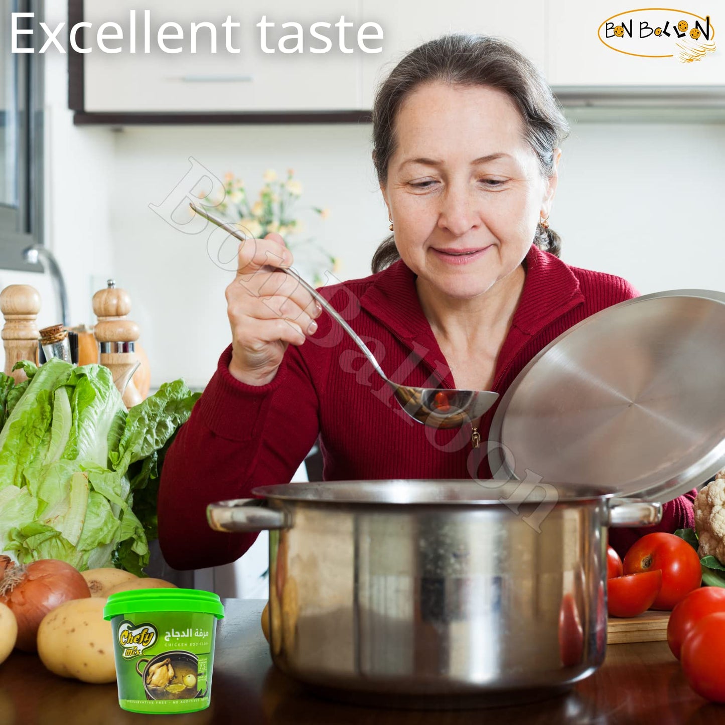 Chefy Mix Chicken Flavor Flavored Bouillon Halal Egypt Enhance The Flavor Of Your Favorite Recipes With Stock Powder Made With Real (One Jar = 5.29 oz / 150g) مرقة دجاج شيفى حلال
