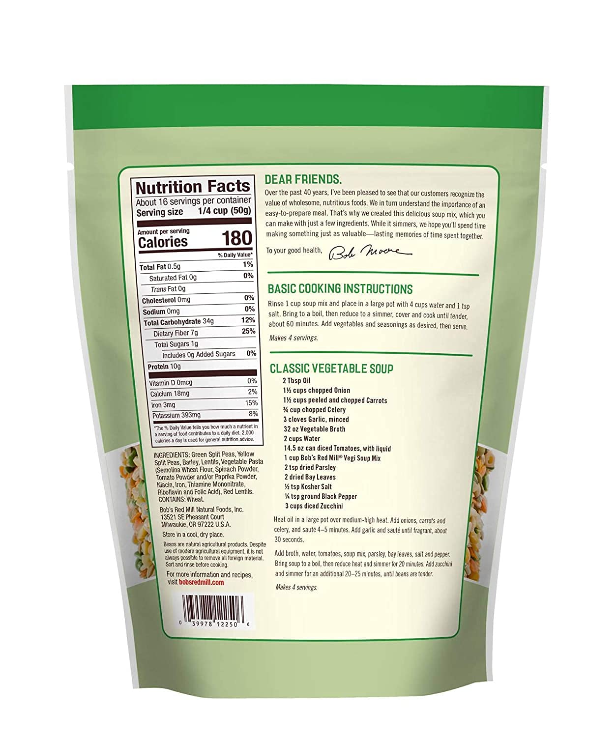 Bob's Red Mill Vegi Soup Mix, 28oz (Pack of 1) - Non GMO, Vegan, Kosher