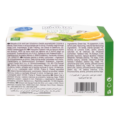 Ahmad Tea Green Tea, Cold Brew Lemon and Mint Teabags, Iced Tea, 20 ct (Pack of 1) - Caffeinated and Sugar-Free