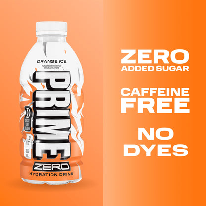 PRIME ZERO Variety Berry Ice, Cherry Ice, & Orange Ice Sugar Free Sports Drinks, Electrolyte Enhanced to Replenish Fluids, B Vitamins, Antioxidants, Low Calorie, Natural Flavors, 12 Fl Oz, 15 Pack