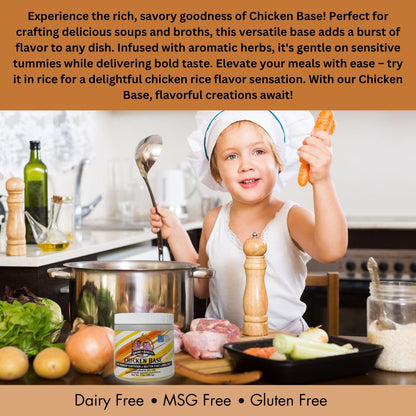 Smoke n Sanity Chicken Base - Certified Low FODMAP Seasoning - Gluten Free - Dairy Free Low FODMAP Chicken Broth (10.0 oz)