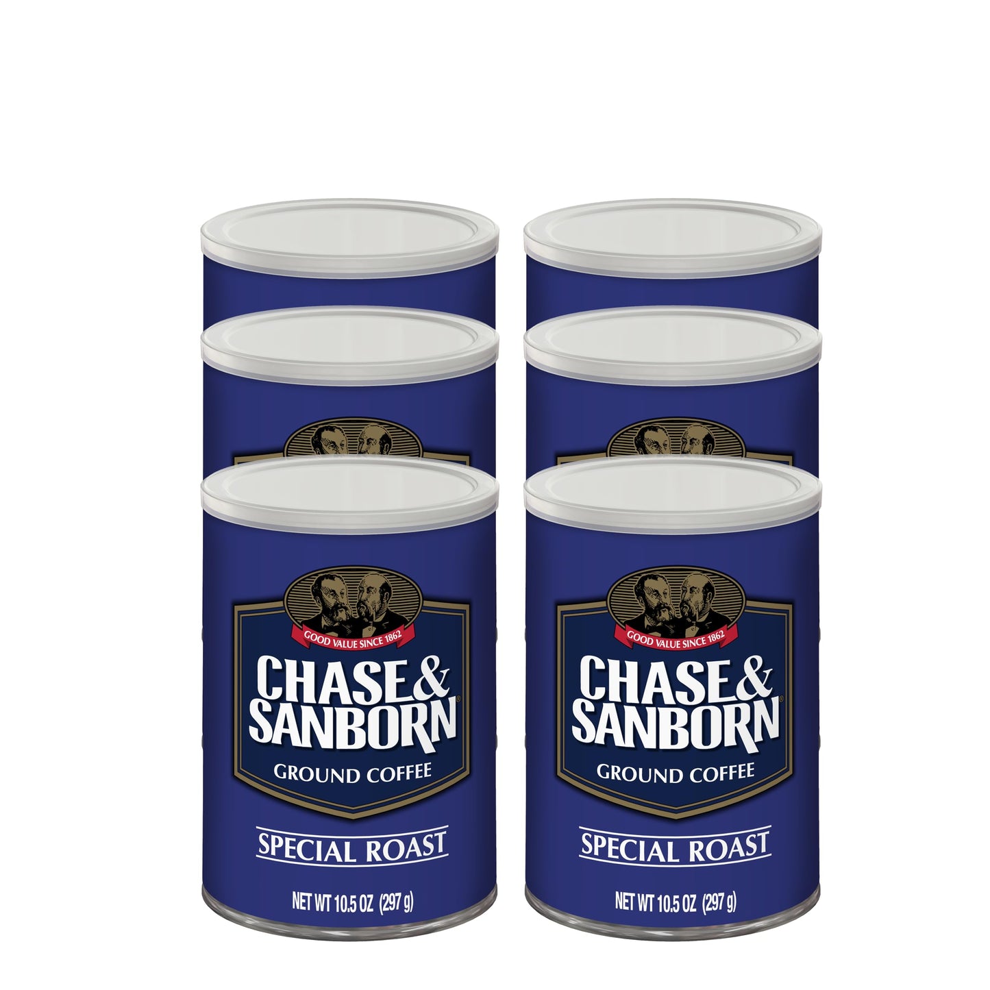 Chase & Sanborn Coffee, Special Roast Ground Coffee, Medium Roast, 10.5oz Can, Pack of 6