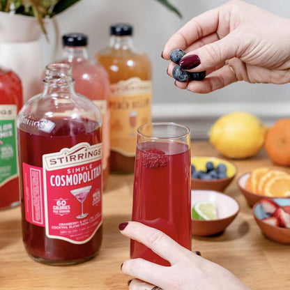 Stirrings Pack Cosmopolitan Cocktail Mix 750ml Bottle - Real Juice No Preservatives - 90 Calories - Drink Mixer
