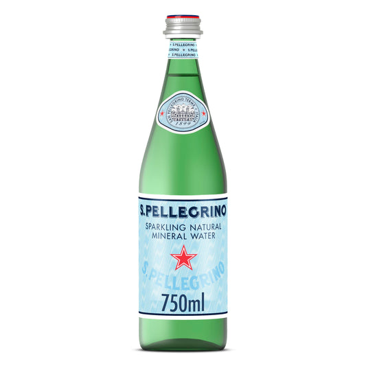 S.Pellegrino Sparkling Natural Mineral Water, Glass Sparkling Water Bottle, 25.3 Fl Oz