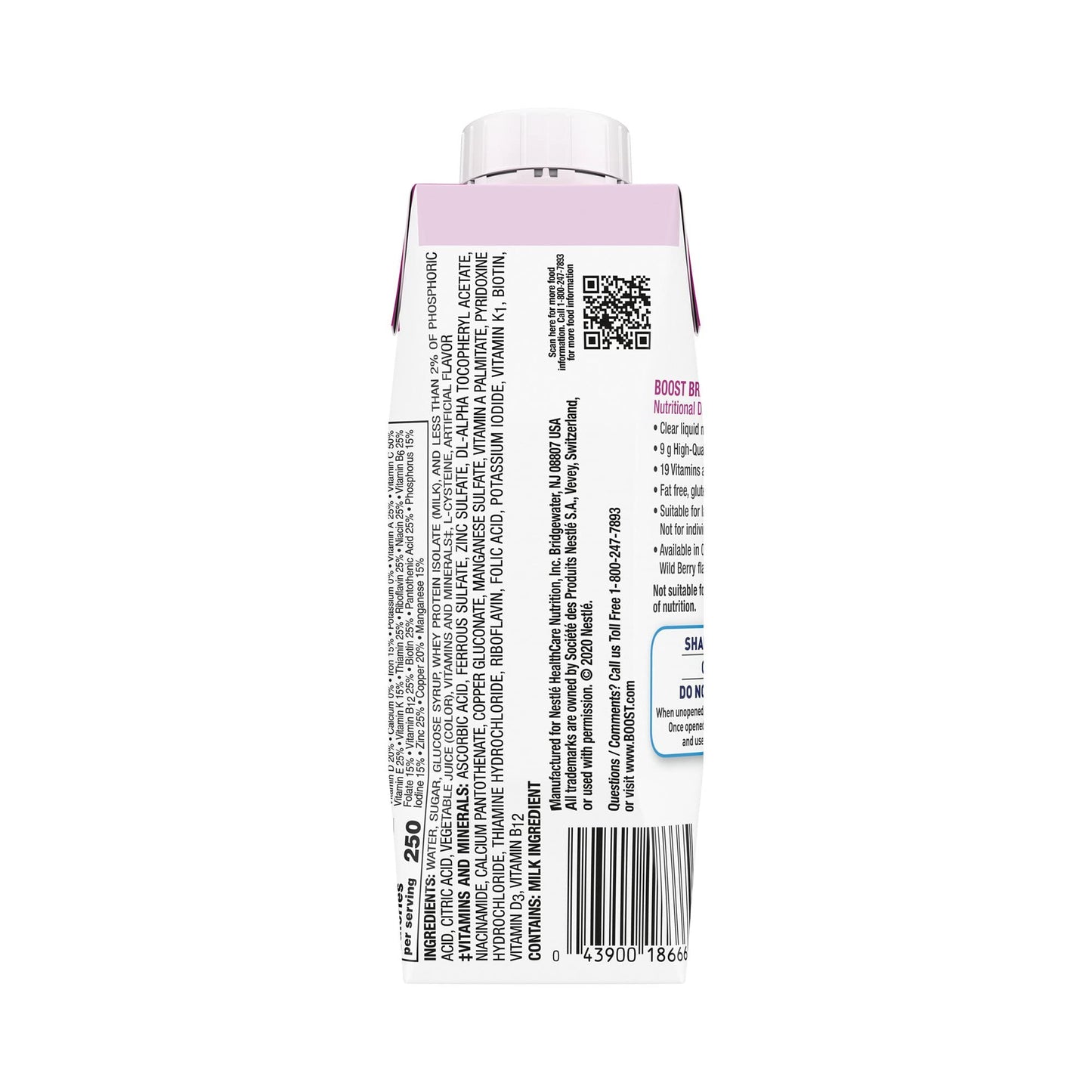 BOOST Breeze Clear Nutritional Drink, 9g Protein, 250 Nutrient-Rich Calories, Wild Berry, 8 fl oz & Ensure Liquid Clear Nutrition Drink, 0g fat, 8g of protein, Blueberry Pomegranate, 10 Fl Oz