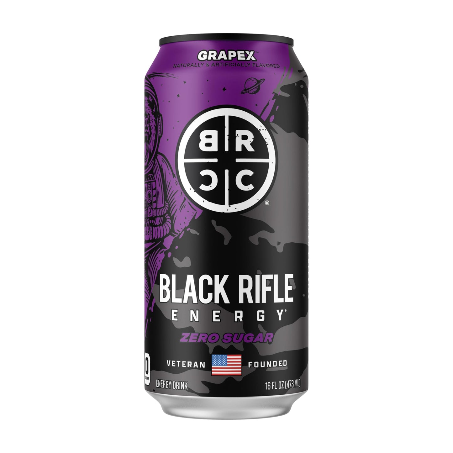 Black Rifle Energy GrapeX Zero Sugar Energy Drink, 200mg Caffeine, 16 fl oz can (Pack of 12)