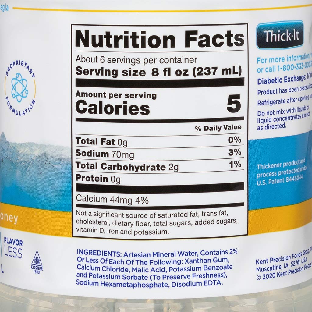 Thick-It Clear Advantage Moderately Thick Water, Honey Consistency, Ready-to-Drink, Digestible Swallowing Aid, Hydration on the Go, Convenient & Ready-to-Use, No Mixing Needed, 46 oz Bottle