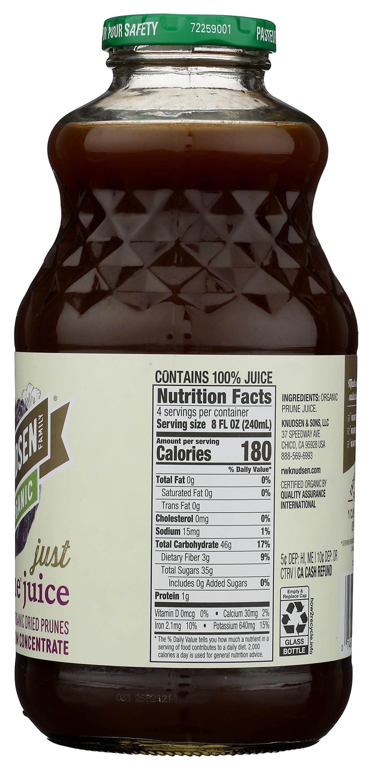 R.W. Knudsen Organic Prune Juice, 32 fl oz (Pack of 1)