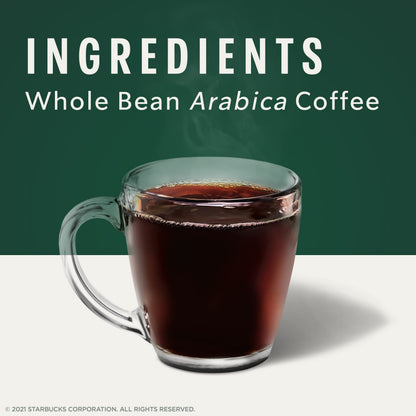 Starbucks Whole Coffee Beans, Dark Roast Hot or Iced Coffee, Espresso Roast, Six 12 oz Bags